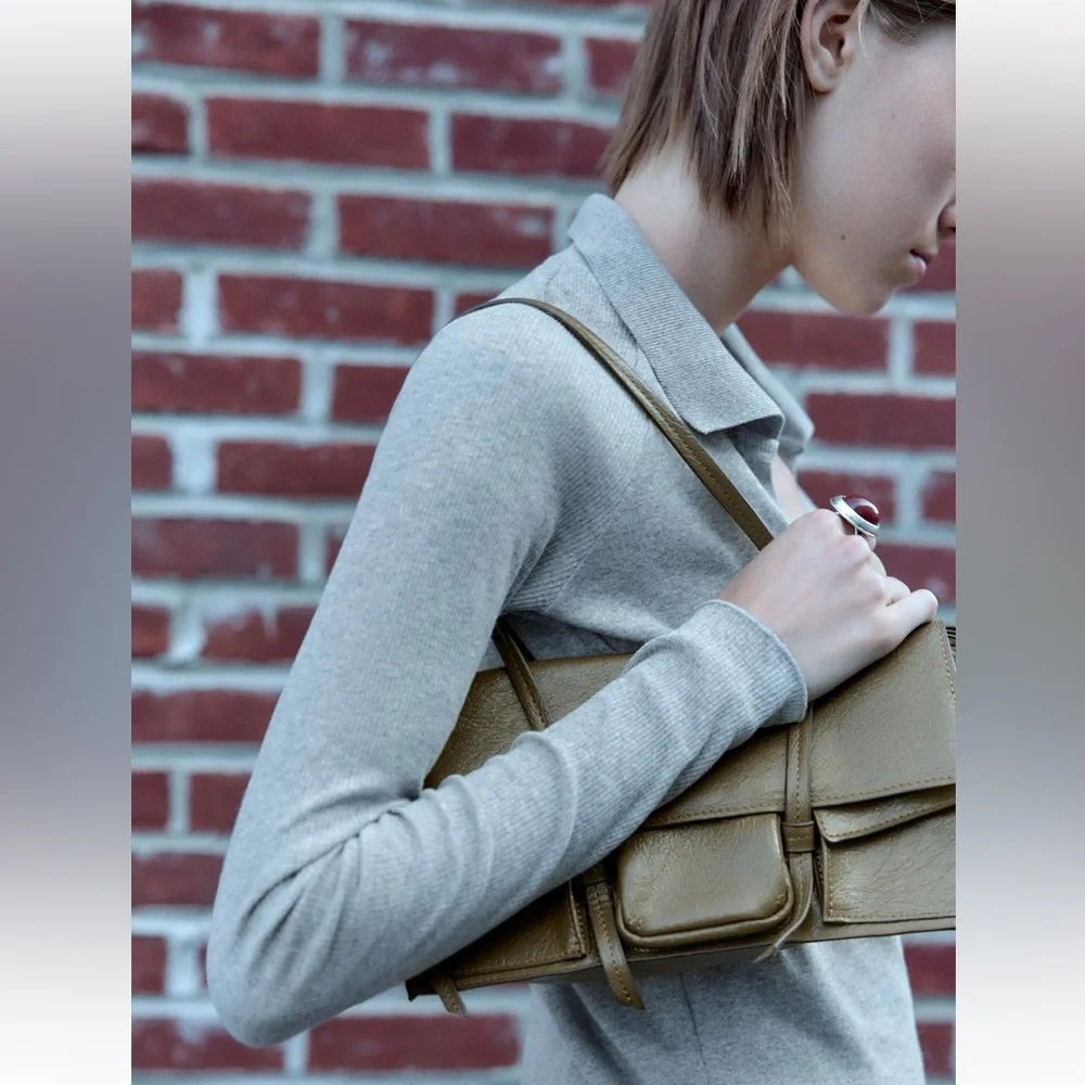 Zara Olive Green Shoulder Bag - Picture 9 of 9
